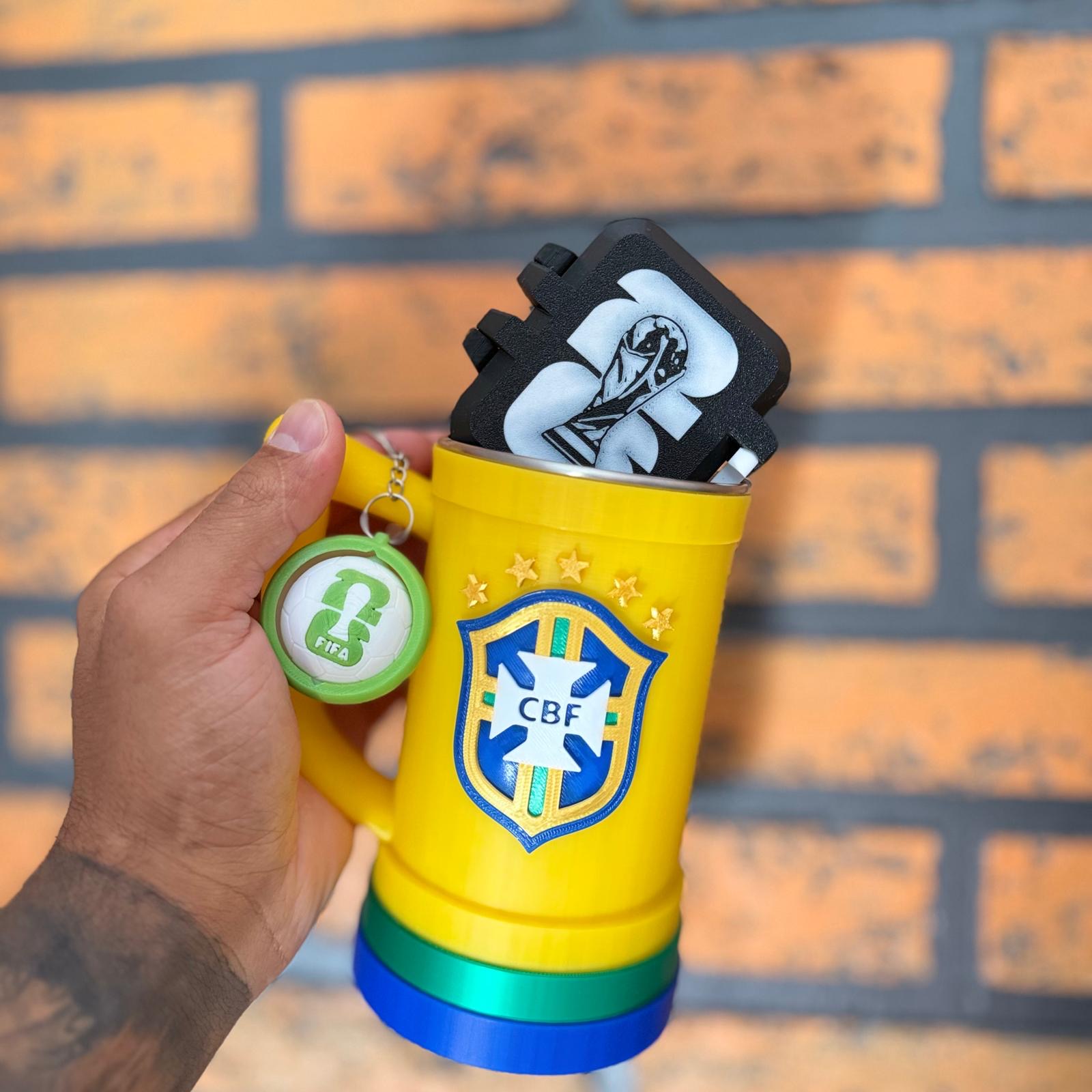 Jarra 3D personalizada de la selección de Brasil CBF — impresión 3D Barcelona